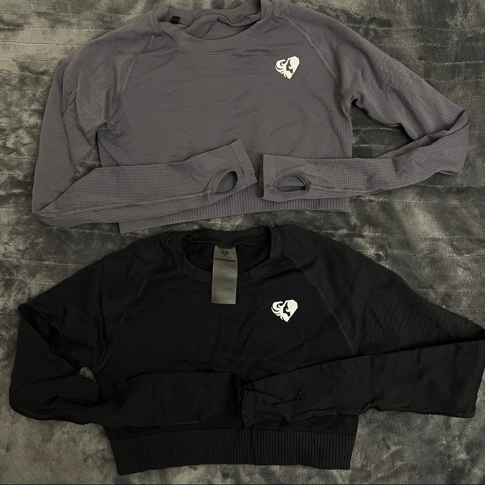 Womens Best Long Sleeve Athletic Crop Tops